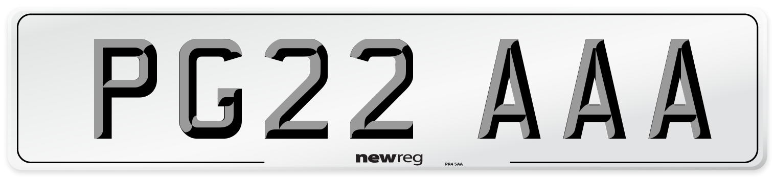 PG22 AAA Number Plate from New Reg